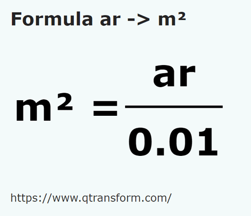 umrechnungsformel Are in Quadratmeter - ar in m²