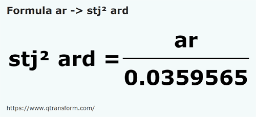 formula Ari na Stânjeni kwadratowy w Transylwanii - ar na stj² ard