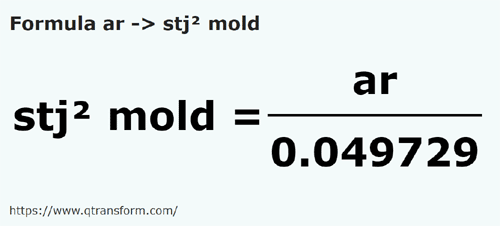 formula Ares to Square stânjen moldovenesti - ar to stj² mold