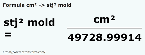 umrechnungsformel Quadratzentimeter in Moldauischer Quadratstânjen - cm² in stj² mold