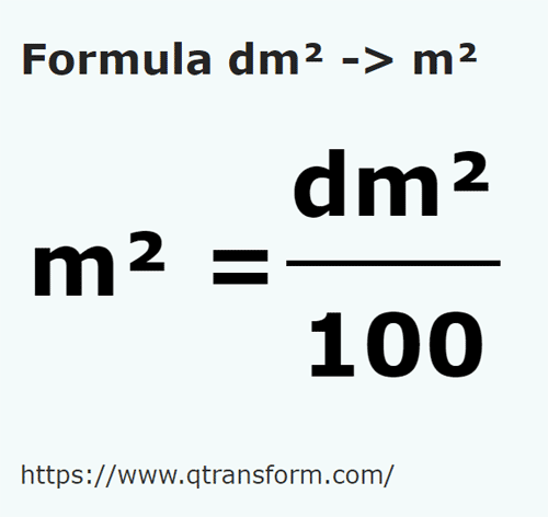 Decimetros cuadrados a Metros cuadrados - dm² a m² convertir dm² a m²