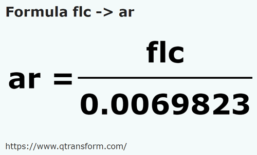formula Fălcele kepada Are - flc kepada ar
