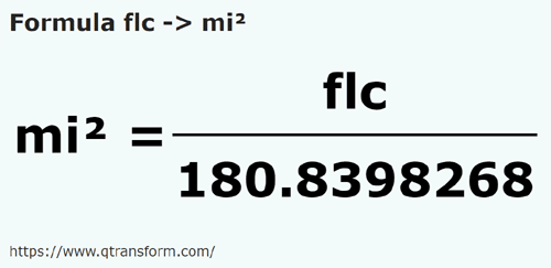 formula челюсть в квадратная миля - flc в mi²