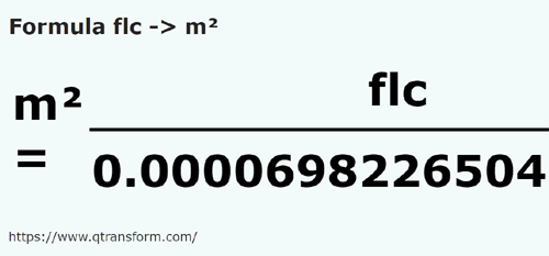 formula Fălcele a Metros cuadrados - flc a m²