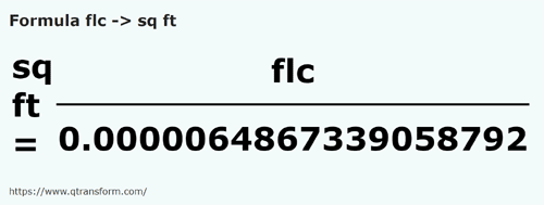 formula Fălcele kepada Kaki persegi - flc kepada sq ft