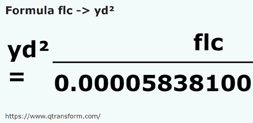 formula Fălcele kepada Halaman persegi - flc kepada yd²