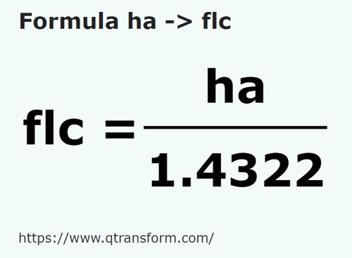 formula Hektar kepada Fălcele - ha kepada flc