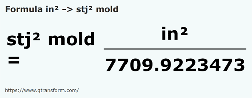formula Cal kwadratowy na Stânjeni kwadratowy Mołdawski - in² na stj² mold