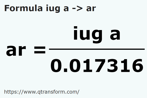 formule Transsylvanische iugăr naar Are - iug a naar ar