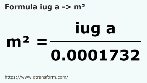 formule Transsylvanische iugăr naar Vierkante meter - iug a naar m²