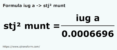 formule Transsylvanische iugăr naar Stânjen vierkant muntenia - iug a naar stj² munt