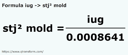 formula Jarzmo katastralne na Stânjeni kwadratowy Mołdawski - iug na stj² mold