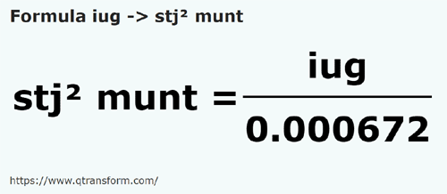 formula Jarzmo katastralne na Stânjeni kwadratowy muntenia - iug na stj² munt