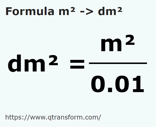 Metros cuadrados a Decimetros cuadrados - m² a dm² convertir m² a dm²
