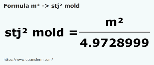 formula Metros quadrados em Stânjens quadrado de Moldávia - m² em stj² mold