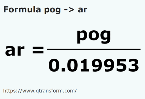 formula погон в Aр - pog в ar