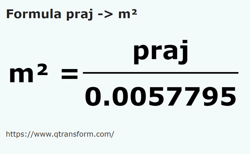 formula Poles fălcesti to Square meters - praj to m²