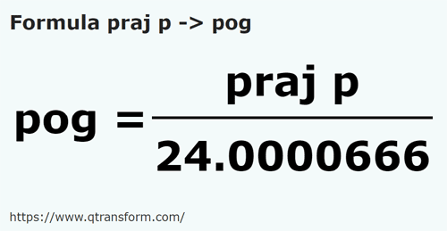 formula опунция в погон - praj p в pog