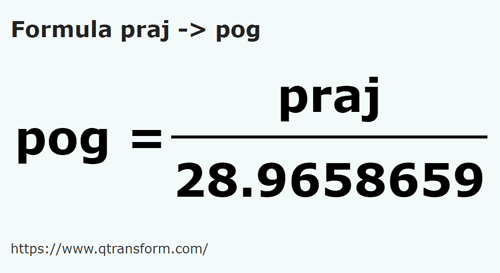 formule Prăjini fălcesti naar Pogon - praj naar pog