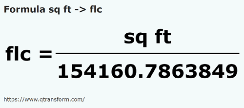 formule Vierkante voet naar Falce - sq ft naar flc