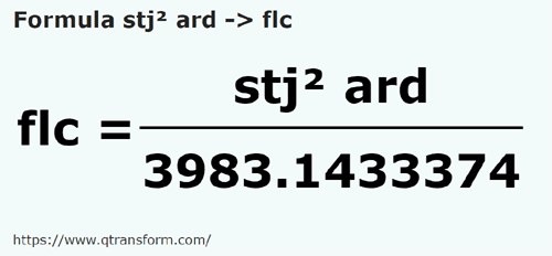 formula Stânjeni kwadratowy w Transylwanii na Fălcele - stj² ard na flc