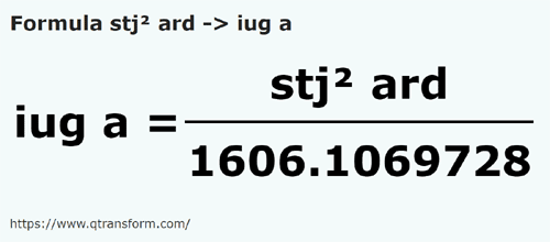 formula Stânjenes cuadradas de Transilvania a Iugăre de Transilvania - stj² ard a iug a