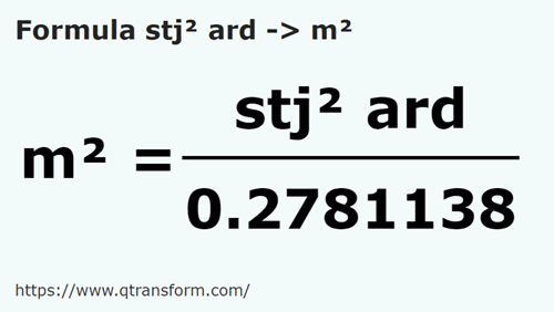 formula Stanjeni patrati ardelenesti in Metri patrati - stj² ard in m²