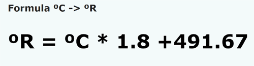 formula Grade Celsius in Grade Rankine - ºC in ºR