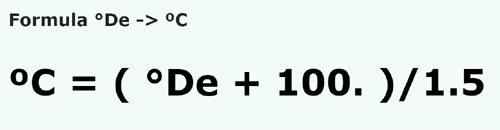 formula Graus Delisle em Graus Celsius - °De em °C