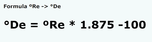 formula Grade Reaumur in Grade Delisle - ºRe in °De