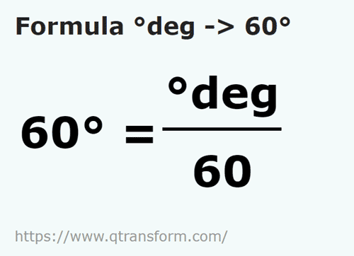 formula Grade in Sextanti - °deg in 60