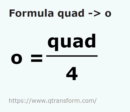 formule Kwart cirkel naar Cirkel - quad naar o