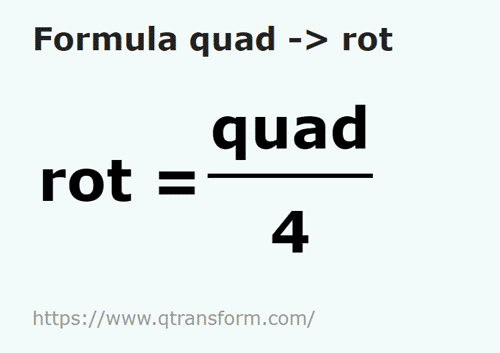 umrechnungsformel Quadrant in Bewegung - quad in rot