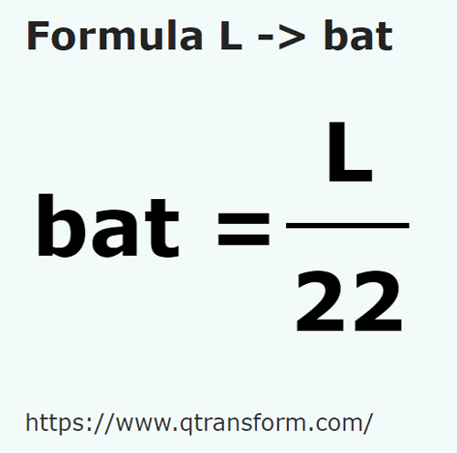 formula литр в Бат - L в bat