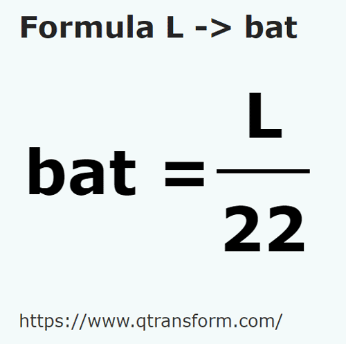 formula Litros em Batos - L em bat