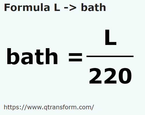 formula литр в Хомер - L в bath