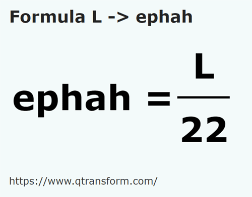 umrechnungsformel Liter in Epha - L in ephah