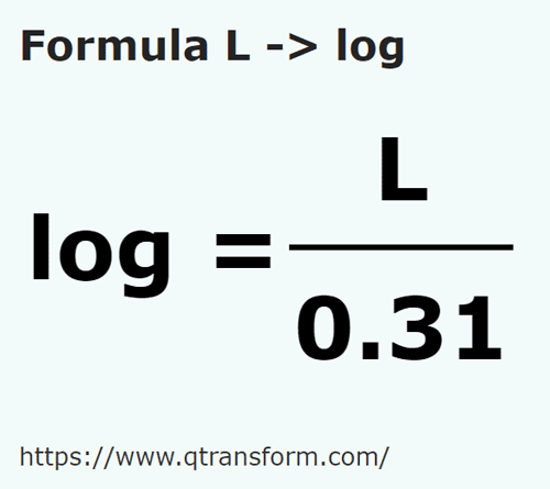 formule Litres en Logs - L en log