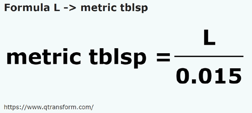 formulu Litre ila Metrik yemek kaşığı - L ila metric tblsp