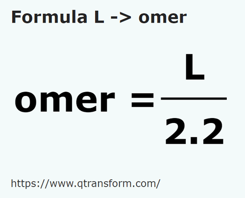 formula Liter kepada Omer - L kepada omer