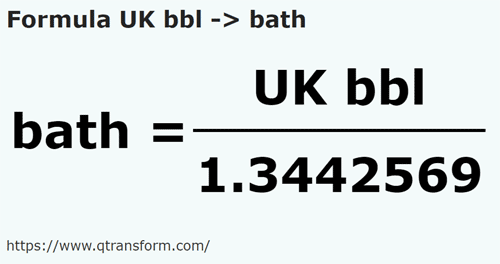 formula UK barrels to Homers - UK bbl to bath