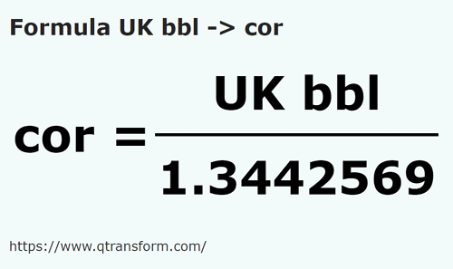 formula Barili imperiali in Cori - UK bbl in cor