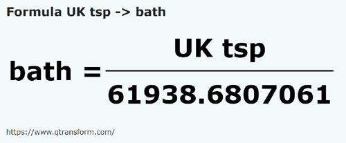 formula UK teaspoons to Homers - UK tsp to bath