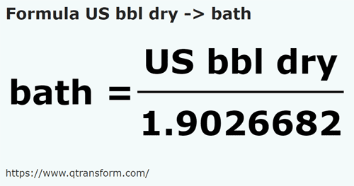 formula Barril estadounidense (seco) a Homeres - US bbl dry a bath