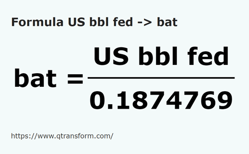 umrechnungsformel Amerikanische barrel (bundesland) in Bath - US bbl fed in bat