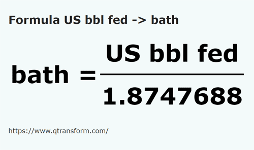 formula US Barrels (Federal) to Homers - US bbl fed to bath