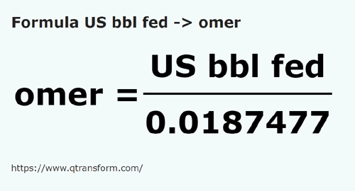 vzorec Barel USA na Omerů - US bbl fed na omer