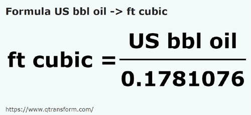 formulu Varil ila Ayakküp - US bbl oil ila ft cubic