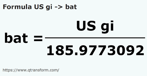 formula US gills kepada Bath - US gi kepada bat