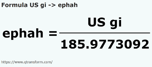 formula US gills to Ephahs - US gi to ephah